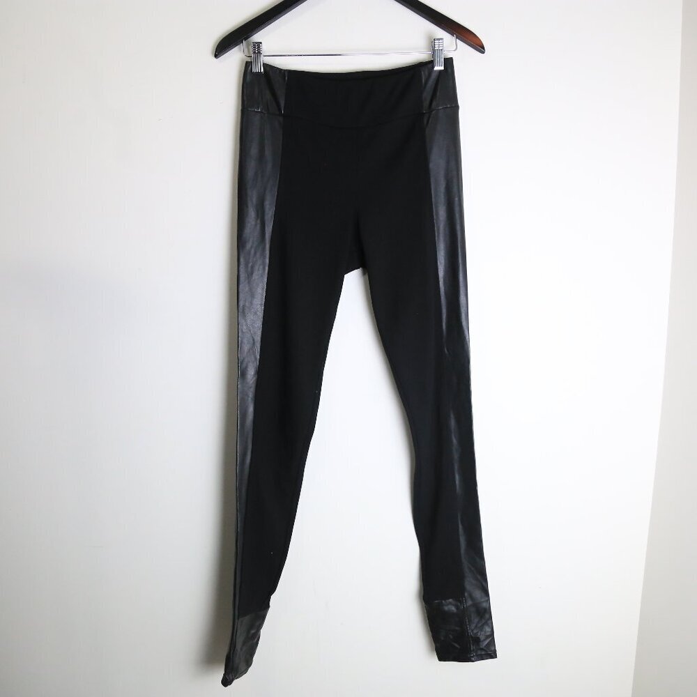 Aritzia Wilfred Free Daria High Waisted Faux Leather Panel Legging Pant Sz Small